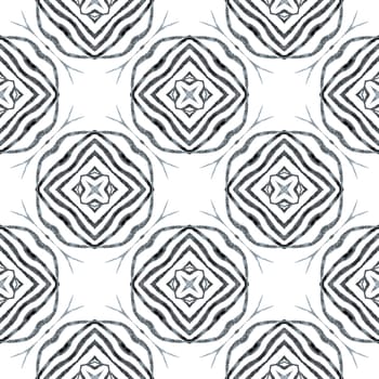 Tropical seamless pattern. Black and white bewitching boho chic summer design. Textile ready incredible print, swimwear fabric, wallpaper, wrapping. Hand drawn tropical seamless border.