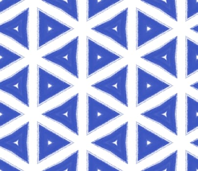 Tiled watercolor pattern. Indigo symmetrical kaleidoscope background. Hand painted tiled watercolor seamless. Textile ready fine print, swimwear fabric, wallpaper, wrapping.