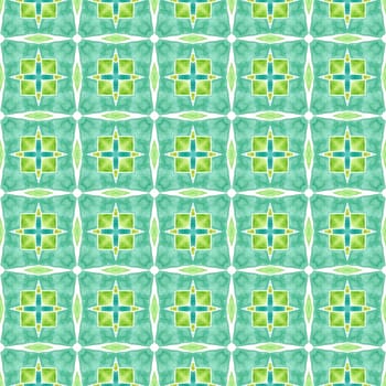 Textile ready gorgeous print, swimwear fabric, wallpaper, wrapping. Green charming boho chic summer design. Trendy organic green border. Organic tile.