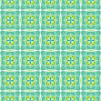 Textile ready gorgeous print, swimwear fabric, wallpaper, wrapping. Green charming boho chic summer design. Trendy organic green border. Organic tile.