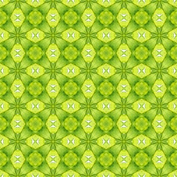 Tiled watercolor background. Green beauteous boho chic summer design. Hand painted tiled watercolor border. Textile ready popular print, swimwear fabric, wallpaper, wrapping.