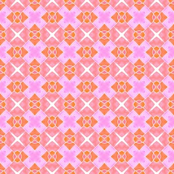 Medallion seamless pattern. Orange bold boho chic summer design. Watercolor medallion seamless border. Textile ready comely print, swimwear fabric, wallpaper, wrapping.
