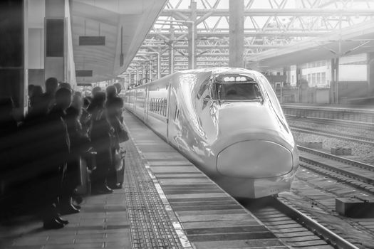 Chinese High-speed train at Kunming railway station.