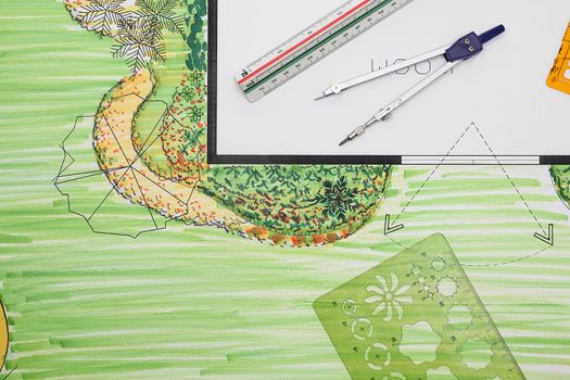 Backyard garden and pato design plan.