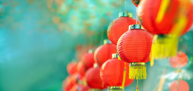 Chinese new year lanterns in chinatown.