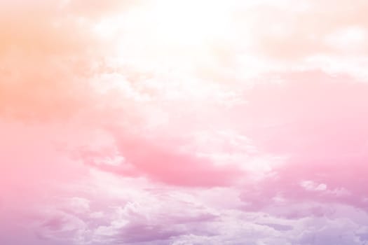 Copy space minimal concept of summer pastel sky and white cloud abstract blank background.