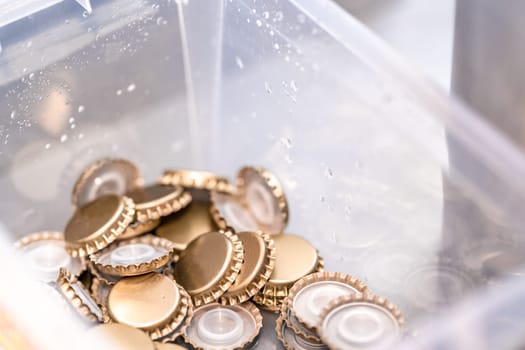 lids for closing beverage bottles. High quality photo