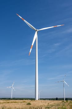 Wind turbines seen in rural Germany