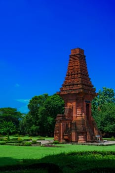 19th March 2023. Bajang Ratu Temple at Trowulan Archaeological Site in East Java, Indonesia. It's a gate made of red brick which is estimated build around 14th century during Majapahit Empire.