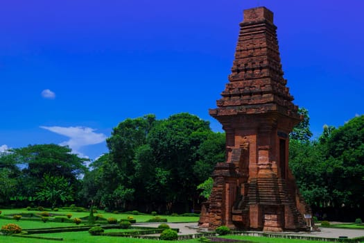 19th March 2023. Bajang Ratu Temple at Trowulan Archaeological Site in East Java, Indonesia. It's a gate made of red brick which is estimated build around 14th century during Majapahit Empire.