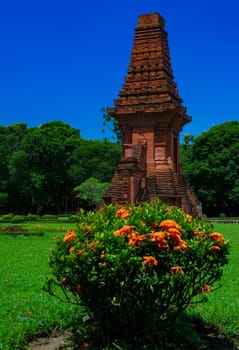 19th March 2023. Bajang Ratu Temple at Trowulan Archaeological Site in East Java, Indonesia. It's a gate made of red brick which is estimated build around 14th century during Majapahit Empire.