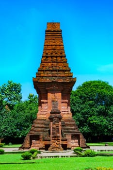 19th March 2023. Bajang Ratu Temple at Trowulan Archaeological Site in East Java, Indonesia. It's a gate made of red brick which is estimated build around 14th century during Majapahit Empire.