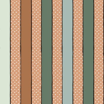 Hand drawn sealess pattern with neutral beige brown sage green lace stripes. Pastel striped abstract geometric print, faded colors for textile wrapping paper wallpaper, retro vintage design