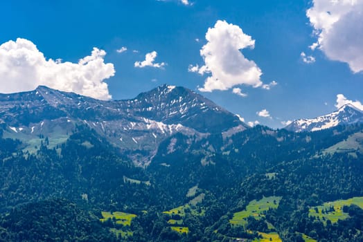 Lake Thun and mountains, Thunersee Bern Switzerland.