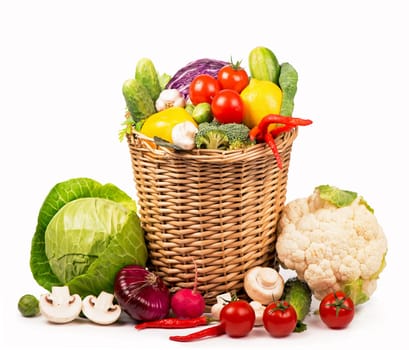 Healthy Organic Vegetables on a Wooden Background. Frame Design