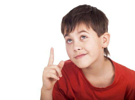 Portrait of a boy on a white background