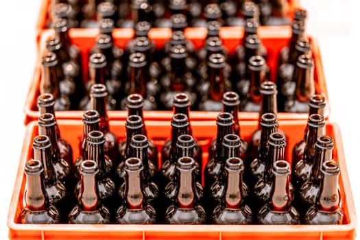 drink bottles in crates in storage. High quality photo