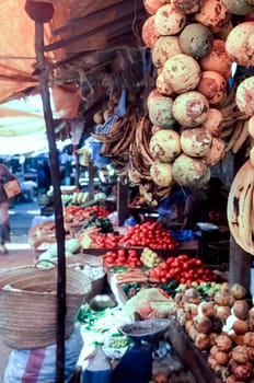 fruit and vegetable market of Stone Town, Zanzibar, Tanzania, Africa
