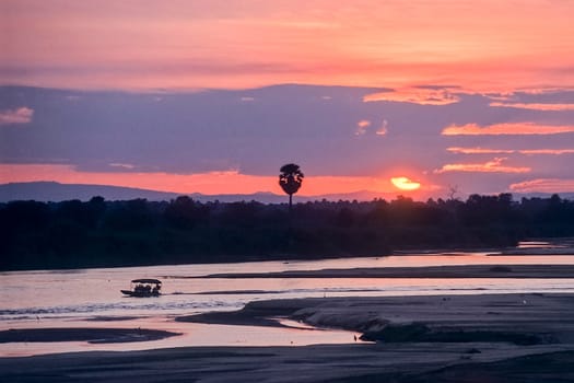 view of Rufiji River, Selous Game Reserve, Morogoro, Tanzania, Africa