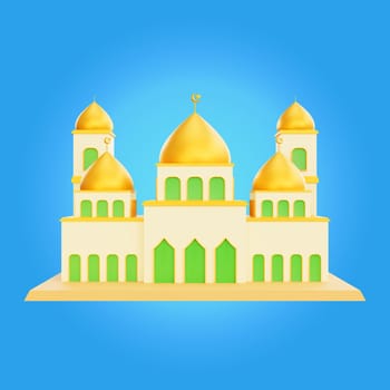 3d rendering mosque ramadan icon