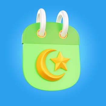 3d rendering calendar ramadan icon
