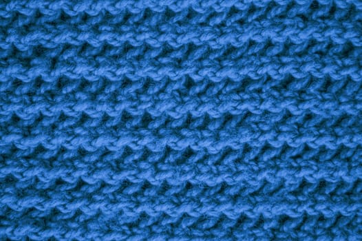 Knitted Blanket. Vintage Woven Design. Knitwear Christmas Background. Detail Knitted Blanket. Blue Fiber Thread. Nordic Winter Print. Closeup Plaid Material. Structure Knitted Sweater.