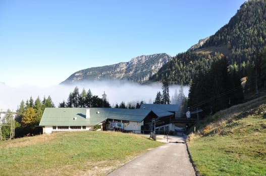 Middle station of the Jenner-Bahn at the mountain Jenner, near Berchtesgaden in Bavaria, Germany