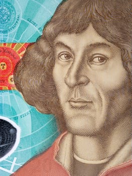 Nicolaus Copernicus a portrait from money - Polish zloty