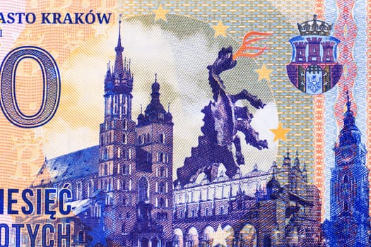 Wawel Dragon Statue in Cracow from money - Polish zloty