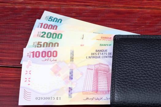 Central African States money - Franc  in the black wallet