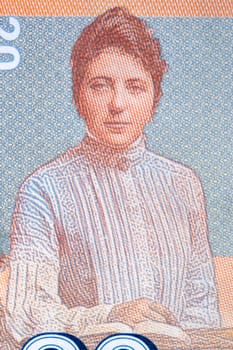 Portrait of a woman from Czechoslovak money - koruna