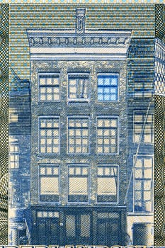 Anne Frank House in Amsterdam from Dutch money