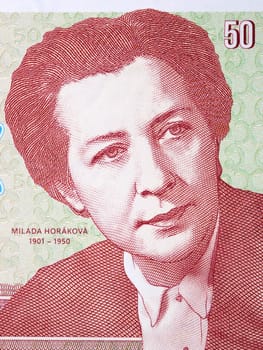 Milada Horakova a portrait from Czech money