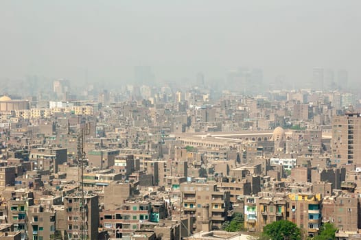 Cairo, Egypt - April 14 2008: Panoramic view of Cairo, Egypt.