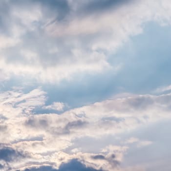 Background of blue sky with beautiful natural white clouds.