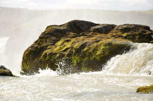 Breathtaking view of a beautiful Godafoss waterfall in Iceland