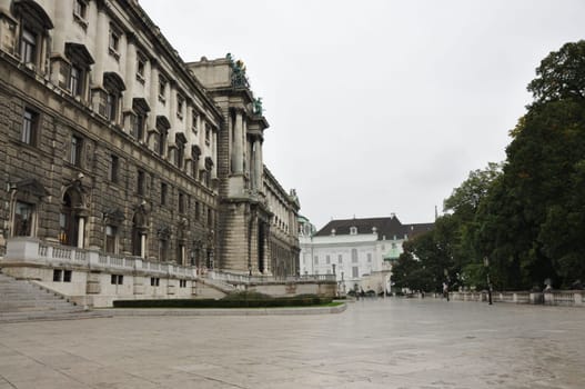 Historic building of the Austrian National Library in Vienna, Austria