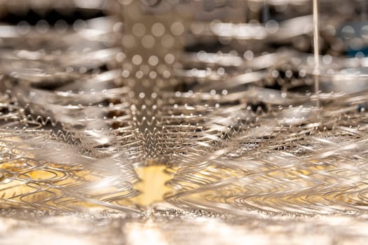 Abstract background The internal structure of a spring mattress. close-up of an old spring mattress. Spring block. Sofa and bed. defocus