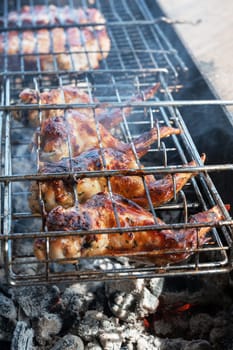 Grilling chicken wings summer rest concept