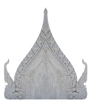 Cement gable thailand style isolated on white background. Clipping path