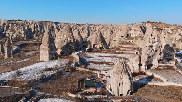 Cappadocia Mountains in Turkey. Drone video