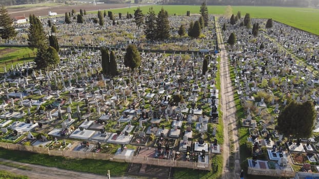 View of the cemetery from above