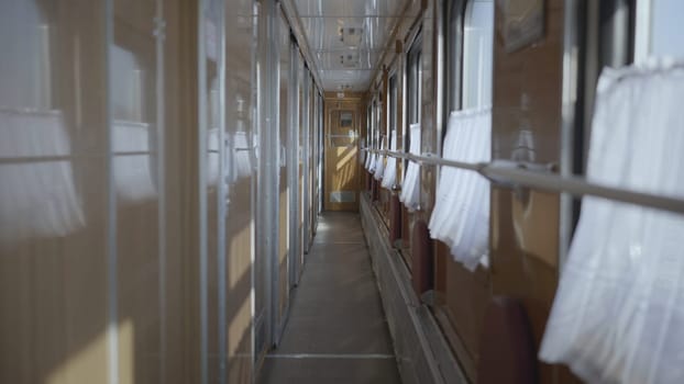 Train compartment corridor in Russia
