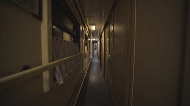 Train compartment corridor in Russia