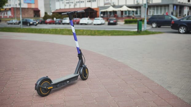 Electric scooter for rent in the city