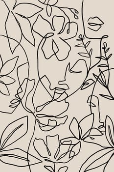Printable wall art poster print. Hand drawn minimalism design for scandinavian interior.