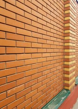 brick new modern expensive outdoor fence to the street. Post a text, the concept of health, protection, reliability.