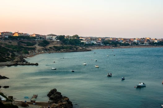 panoramic view of Capo Rizzuto bay, a seaside resort on the Calabrian coast of the Ionic Sea