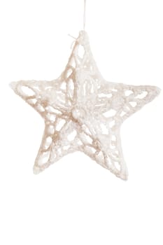 Christmas star isolated over white background. Xmas decoration
