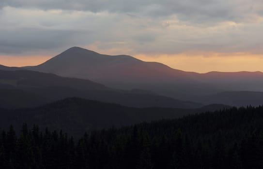 Majestic Carpathian Mountains. Beautiful landscape of untouched nature.